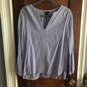Ann Taylor Factory seersucker bell sleeve top